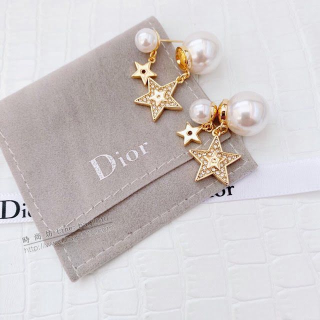 Dior飾品 迪奧經典熱銷款925銀針星星珍珠耳釘耳環  zgd1470